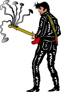 , elvis presley, dictators, ovations, datsuns, dean wareham, jade brodie, aortes, reptilian arms